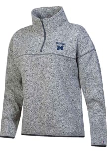 Womens Michigan Wolverines Grey Champion Artic Qtr Zip