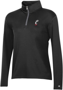 Womens Cincinnati Bearcats Black Champion Mesh Qtr Zip Pullover