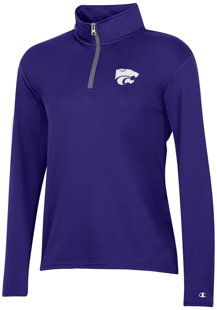 Champion Womens PURPLE K-State Wildcats Mesh Long Sleeve Qtr