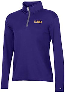 Champion LSU Tigers Womens Purple Mesh Qtr Zip Pullover