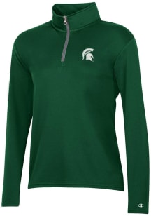Womens Michigan State Spartans Green Champion Mesh Qtr Zip Pullover