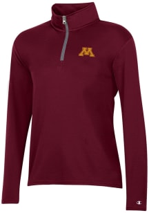 Womens Minnesota Golden Gophers Maroon Champion Mesh Qtr Zip Pullover