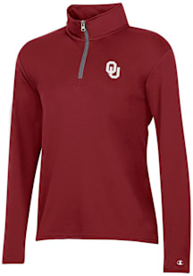 Champion Oklahoma Sooners Womens Crimson Mesh Qtr Zip Pullover