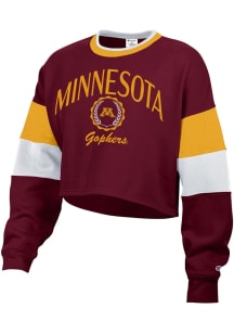 Womens Minnesota Golden Gophers Maroon Champion Fresh Fly Crew Sweatshirt