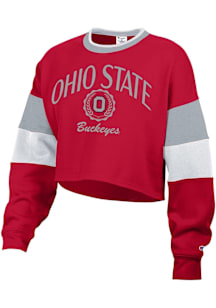 Champion Ohio State Buckeyes Womens Red Fresh Fly Crew Sweatshirt