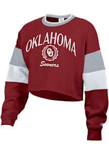 Champion Oklahoma Sooners Womens Cardinal Fresh Fly Crew Sweatshirt