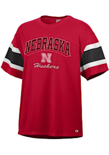 Champion Nebraska Cornhuskers Womens Red Captain Short Sleeve T-Shirt
