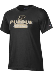 Purdue Boilermakers Black Champion Glitter Stadium Short Sleeve T-Shirt