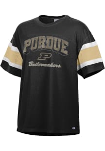Purdue Boilermakers Black Champion Captain Short Sleeve T-Shirt