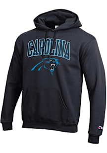 Champion Carolina Panthers Mens Black Arch Mascot Long Sleeve Hoodie