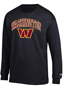 Champion Washington Commanders Black Helmet Number One Graphic Long Sleeve T Shirt