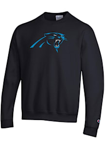 Champion Carolina Panthers Mens Black Logo Powerblend Long Sleeve Crew Sweatshirt