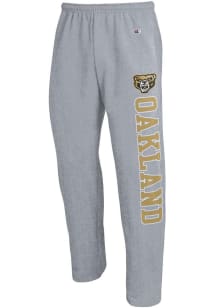 Champion Oakland University Golden Grizzlies Mens Grey Open Bottom Sweatpants
