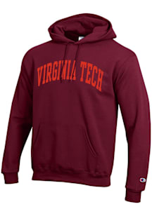 Champion Virginia Tech Hokies Mens Maroon Arch Name Long Sleeve Hoodie