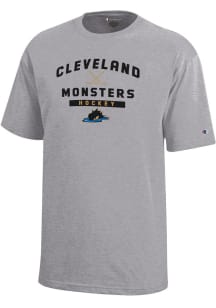 Champion Cleveland Monsters Youth Grey Arch Mascot Short Sleeve T-Shirt