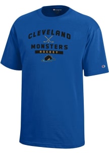 Champion Cleveland Monsters Youth Blue Arch Mascot Short Sleeve T-Shirt