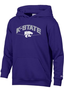 Youth K-State Wildcats Purple Champion Stadium Long Sleeve Hooded Sweatshirt