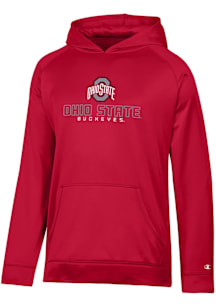 Champion Ohio State Buckeyes Youth Red Raglan Long Sleeve Hoodie