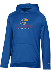 Champion Kansas Jayhawks Youth Blue Raglan Long Sleeve Hoodie
