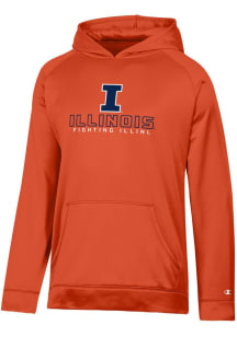 Youth Illinois Fighting Illini Orange Champion Raglan Long Sleeve Hood