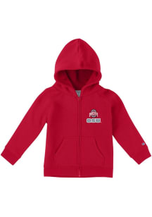 Baby Ohio State Buckeyes Red Champion Small Logo Long Sleeve Full Zip Sweatshirt