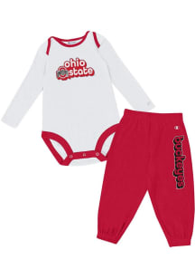 Infant Ohio State Buckeyes Red Champion Sweatpant Top and Bottom Set