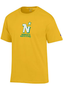 Champion Minnesota North Stars Yellow Primary Logo Short Sleeve T Shirt