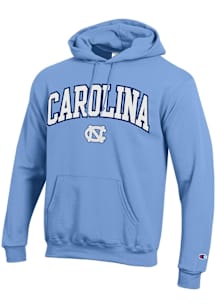 Champion North Carolina Tar Heels Mens Light Blue Twill Arch Mascot Long Sleeve Hoodie