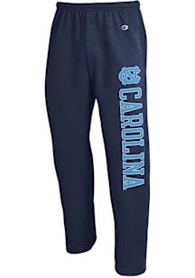 Champion North Carolina Tar Heels Mens Navy Blue Open Bottom Team Logo Sweatpants