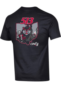 Cincinnati Bearcats Black Champion Our City 513 Day Short Sleeve T Shirt