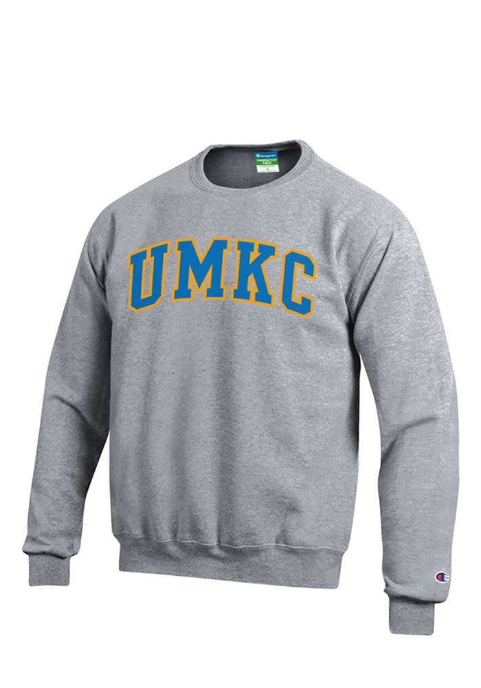 Champion UMKC Roos Mens Grey Arch Long Sleeve Crew Sweatshirt