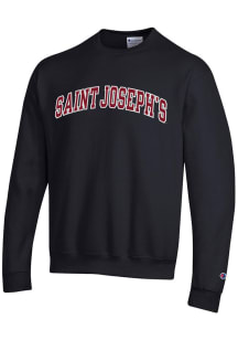 Champion Saint Josephs Hawks Mens Black Arch Name Long Sleeve Crew Sweatshirt