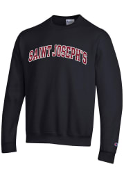 Champion Saint Josephs Hawks Mens Black Arch Long Sleeve Crew Sweatshirt