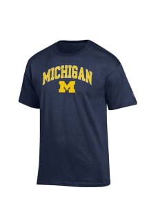 Michigan Wolverines Navy Blue Champion Arch Mascot Short Sleeve T Shirt