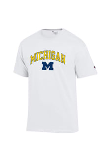 Champion Michigan Wolverines White Arch Mascot Short Sleeve T Shirt