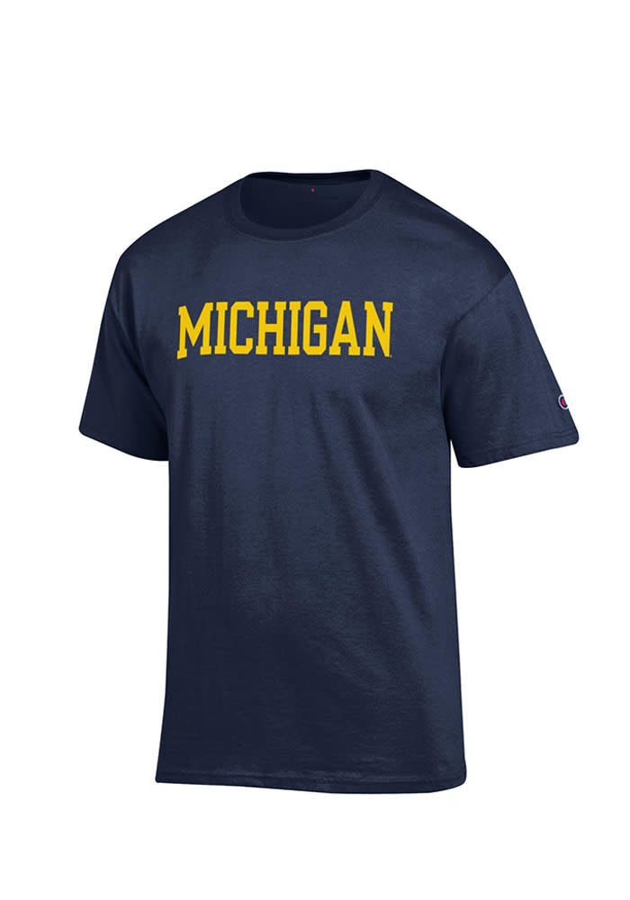 Champion Michigan Wolverines Navy Blue Rally Loud Short Sleeve T Shirt