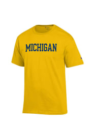 Champion Michigan Wolverines Yellow Rally Loud Short Sleeve T Shirt