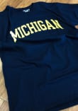 Champion Michigan Wolverines Blue Arch Short Sleeve T Shirt