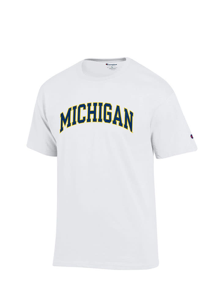 Champion Michigan Wolverines White Arch Short Sleeve T Shirt