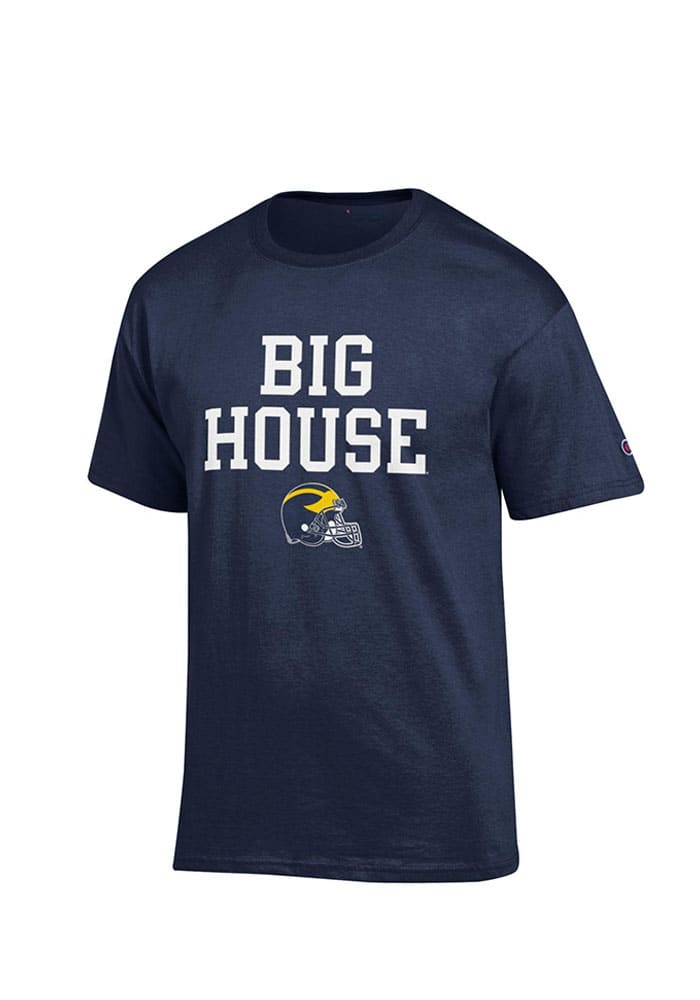 Champion Michigan Wolverines Navy Blue Big House Short Sleeve T Shirt