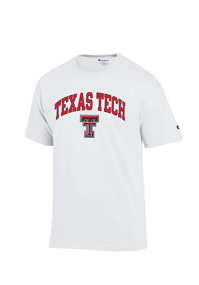 Champion Texas Tech Red Raiders White Arch Mascot Short Sleeve T Shirt