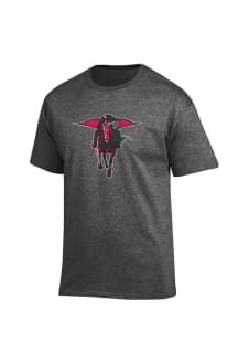 Champion Texas Tech Red Raiders Charcoal Big Logo Short Sleeve T Shirt