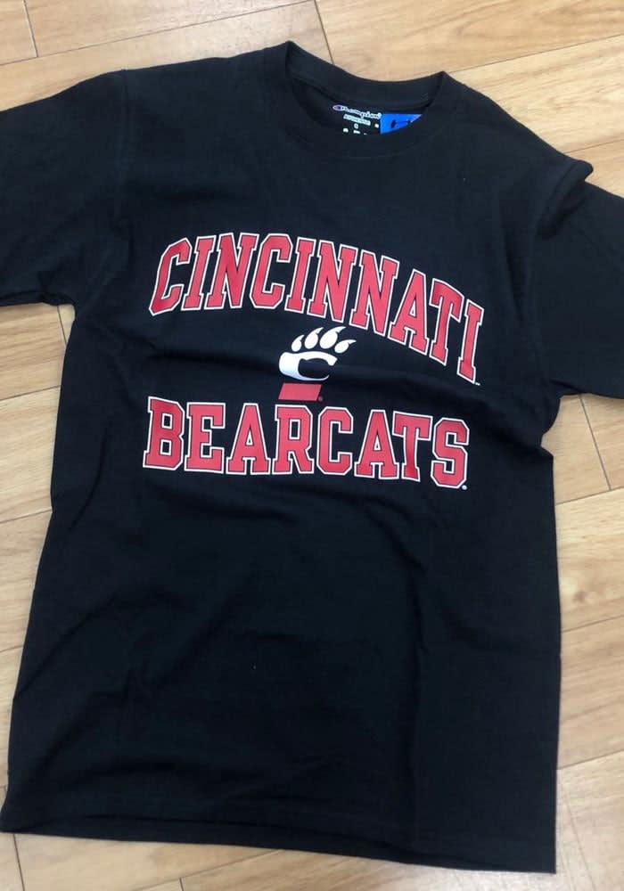 Champion BLACK Cincinnati Bearcats Number 1 Short Sleeve T