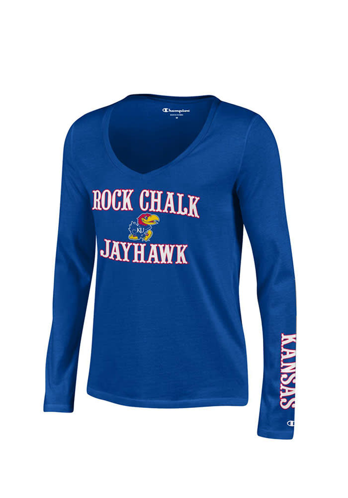 Kansas Jayhawks Womens Blue Campus Long Sleeve T-Shirt