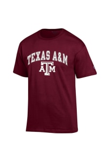 Champion Texas A&amp;M Aggies Maroon Arch Mascot Short Sleeve T Shirt