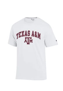 Champion Texas A&amp;M Aggies White Arch Mascot Short Sleeve T Shirt