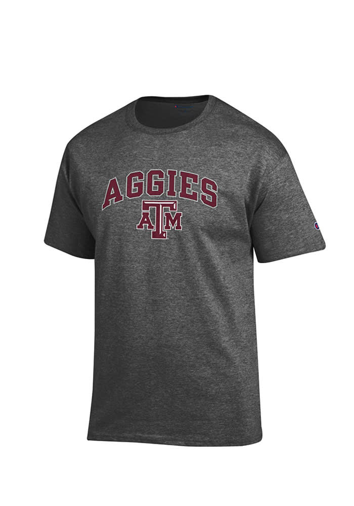 Champion Texas A&M Aggies Charcoal Arch Mascot Short Sleeve T Shirt