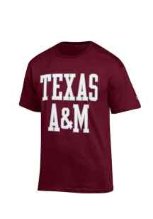 Champion Texas A&amp;M Aggies Maroon Wordmark Short Sleeve T Shirt