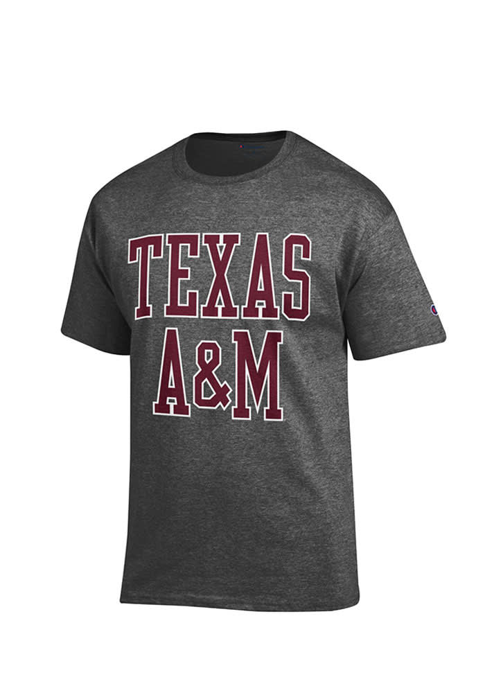 Champion Texas A&M Aggies Charcoal Wordmark Short Sleeve T Shirt