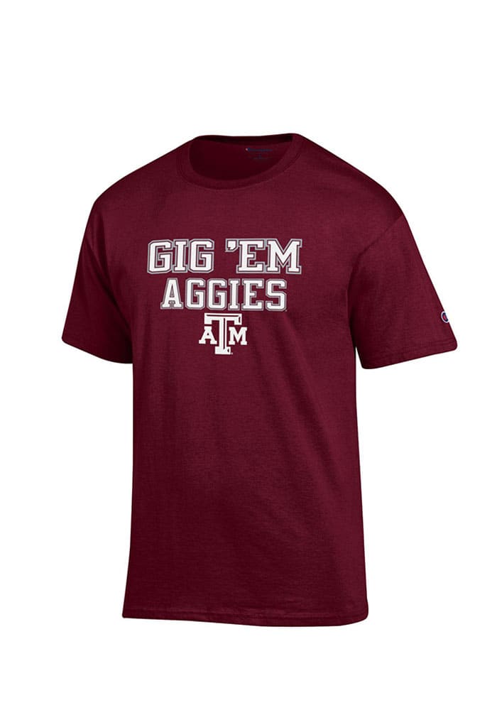Champion Texas A&M Aggies Maroon Slogan Short Sleeve T Shirt
